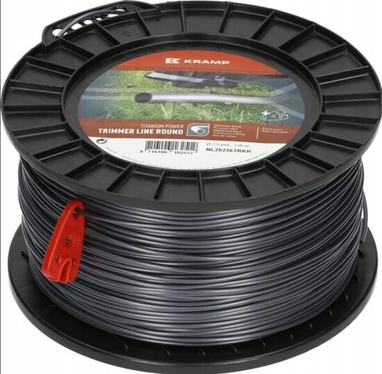 Kramp Titanium Power® trimmera aukla Ø 2,5 mm, 236 m, pelēka (NL25236TRKR)